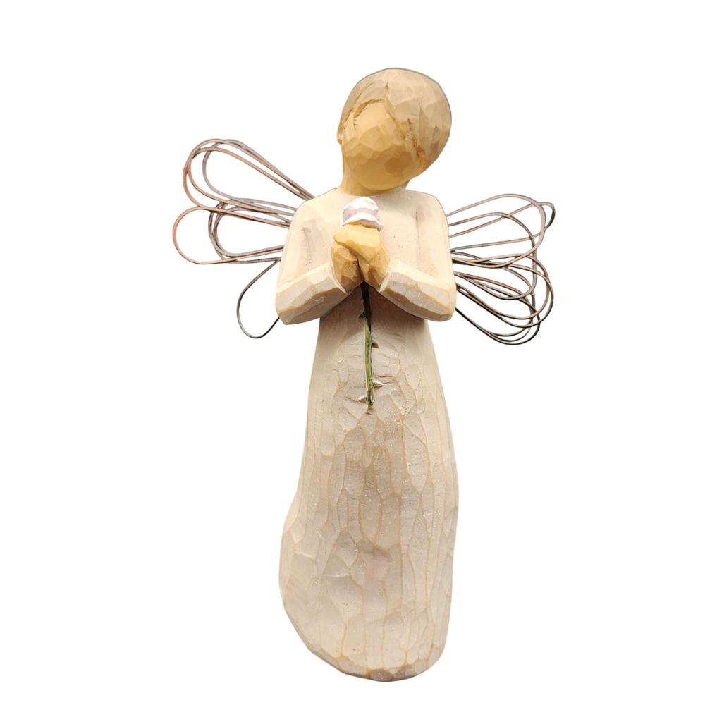 Willow Tree Sweet Love Angel Figurine Susan Lordi Demdaco Pink Flower 5 Inch